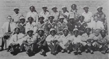 Black and white image of copperbelt mineworkers